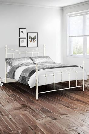 Julian Bowen Rebecca Metal Bed in White | Size: Single