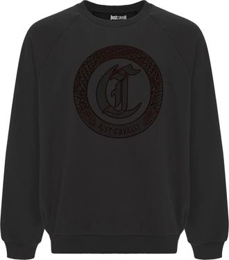 Just Cavalli Sweaters - Heren - Sweatshirts - Zwart - M - Katoen - Hoodies & sweatvesten