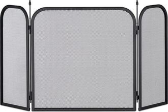 Elle Protector Antichispas De Acero Para Chimenea, Rejilla Antichispas, Panel De Protecci&oacute;n Para Chimenea, Aprox. 52,5 X 97 Cm, Negro
