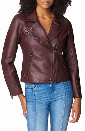 Blank NYC Faux Leather Moto Jacket in Rum Raisin at Nordstrom, Size Small
