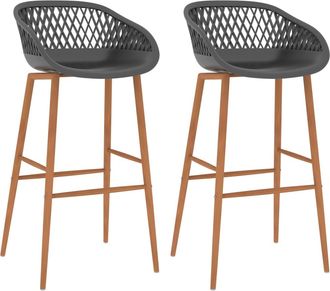vidaXL Taburetes De Cocina 2 Unidades Gris Vidaxl
