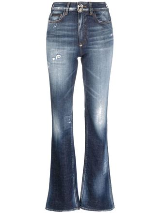 Philipp Plein Jeans met gerafelde afwerking - Blauw