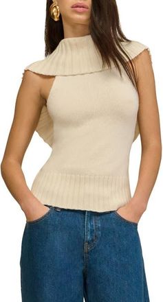 Cult Gaia Chen Cowl Neck Wool Blend Top in Off White at Nordstrom, Size Medium