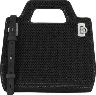 Ferragamo Wanda Mini Stain & Strass Leather Top Handle Bag