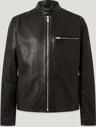Belstaff Track Racer Para Hombre Lamb Leather Negro 2xl
