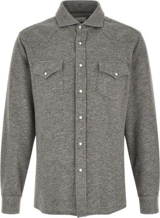 Brunello Cucinelli Hombre, Camisas, Gris, Talla: XL