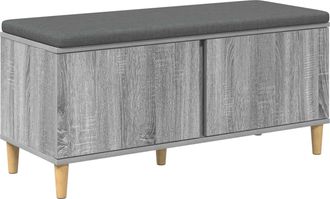 vidaXL Banco De Entrada Con Coj&iacute;n Gris Sonoma 100 X 38 X 46 Cm Vidaxl