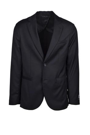 A|X Armani Exchange Tailored Black Blazer with Single-Button Closure