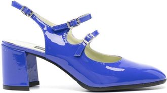 Carel 60mm Banana slingback pumps - women - Calf Leather/Calf Leather/Rubber/Patent Calf Leather - 38 - Blue