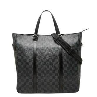 Louis Vuitton Pre-owned Tadao Damier Graphite 2way Bag - Heren - Pre-owned - Grijs - Maat: ONE Size Leer