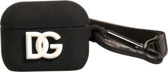 Dolce & Gabbana Black Silicone Rubber Logo Embossed Airpods Case Accessory