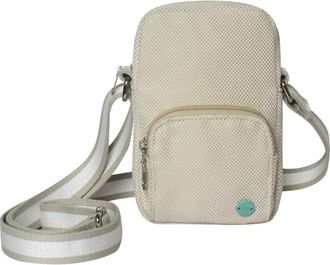 Earth Squared Canvas Phone Pouch Crossbody Bag, 12 x 18 x 5 cm, Multi-Compartment (Cream)