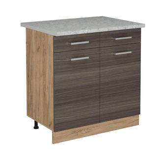 Vicco Mueble Bajo De Cocina R-line, Gris Noble, 80 Cm Et M&aacute;rmol
