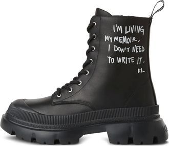 Karl Lagerfeld Stivali stringati con stampa - Nero