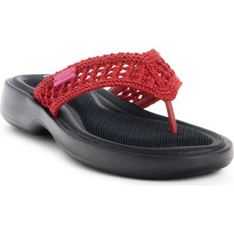 Chlo&eacute; La Poolette Sandal in Black/Red at Nordstrom, Size 10Us