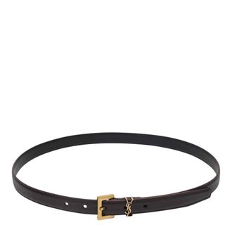 Saint Laurent Belts, female, Brown, Size: 85 CM Cassandre Thin Belt
