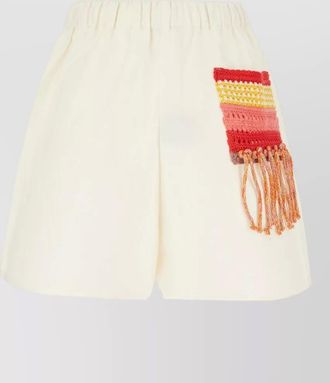 Laneus shorts crochet detail fringe accents