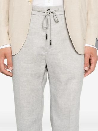 PESERICO Drawstring-Waistband Tailored Trousers - grey