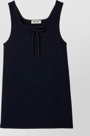 Miu Miu virgin wool sleeveless square neck mini dress