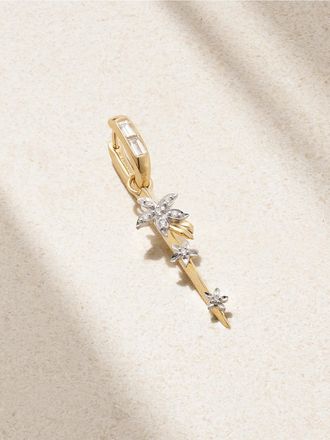 Foundrae Orecchino Singolo A Cerchio In Oro Bianco E Giallo 18 Carati Con Diamanti Blossoms Resilience