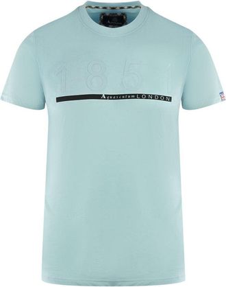 Aquascutum Heren Londen 1851 T-Shirt (Lichtblauw)