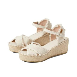 Toni Pons Irina Sandal Womens Ivory Ankle Strap Wedge Heel Espadrille HTAT1283
