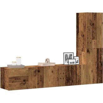 vidaXL Vidaxl - Mobili tv a Parete 3 pz Legno Antico in Legno Multistrato