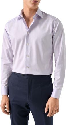 Eton Contemporary Fit Twill Dress Shirt in Medium Purple at Nordstrom, Size 14.5