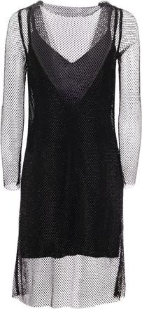 Max Mara Womens Embellished Mesh Vezzo Mini Dress - Black - Size EU 36 (Womens)
