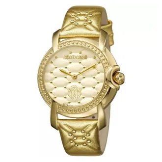 Roberto Cavalli by Franck Muller Quilted Quartz Champagne Dial Ladies Watch CWLFAR-IFAAP-FM099