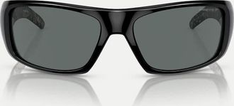 Arnette Hot Shot - Occhiali da sole rettangolari color nero lucido con lenti grigie polarizzate
