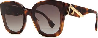 Fendi Round Square-frame Sunglasses - Brown