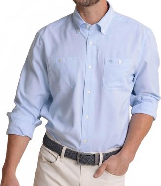 Southern Tide Dock Long Sleeve Shirt In Cerulean