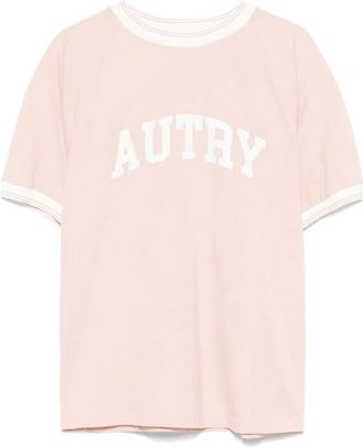 Autry Tops, Dames, Roze, L, Roze Gestreepte Raglanmouw Ronde Hals