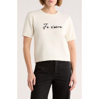 Sanctuary Je taime Short Sleeve Sweater in Scone White at Nordstrom Rack, Size X-Large