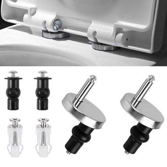 No Brand Juego De Bisagras De Repuesto De Acero Inoxidable - Ajustable - F&aacute;cil De Instalar - Para Asiento De Inodoro (juego De Montaje Para Inodoro 2)