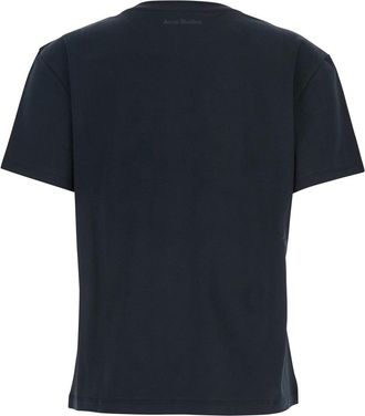 Acne Studios Womens T-Shirt With Logo Patch Black Cotton Organic T-Shirts & Jerseys