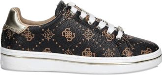 Guess Co monogram lace-up sdneakers - women - Calf Leather/Calf Leather/Rubber - 40 - Black