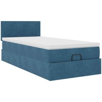 vidaXL Vidaxl - Estructura De Cama Otomana Colch&oacute;n Terciopelo Azul Oscuro