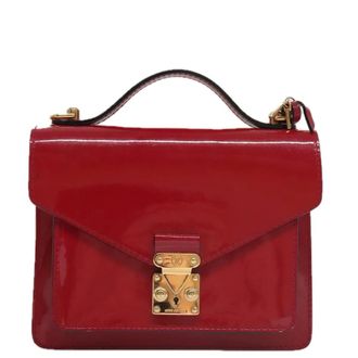 Louis Vuitton Monceau Vernis Red Patent_Leather Handbag (Pre-Owned)
