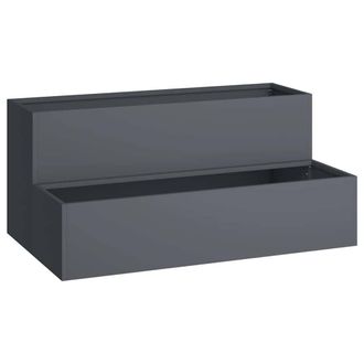 Berkfield Home Garden Planter 2-Tier 100x60x45 cm Anthracite Plastic in Dark Grey | Size: 100 x 60 x 45 cm