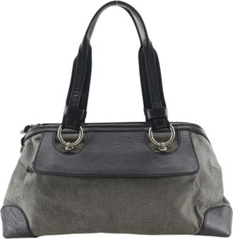 Bottega Veneta Pre-owned Handbags, female, Gray, Size: ONE SIZE Pre-owned Canvas Shoulder Bag
