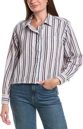 Michael Stars Scarlet Cropped Button Down Shirt