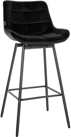 Clp Taburete De Bar Weston Giratorio 180 Grados Taburete Alto Con Respaldo Y Asiento Acolchado Negro Terciopelo