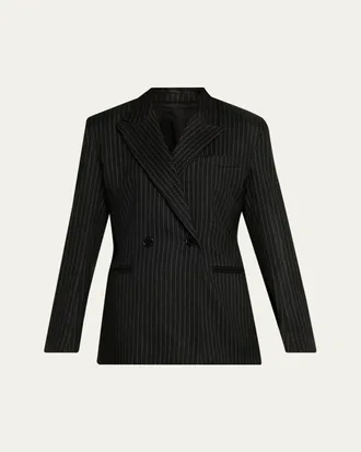 Isabel Marant Ranya Pinstripe Double-Breasted Jacket