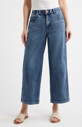 Wit & Wisdom Gracie Skyrise Double Side Seam Wide Leg Jeans in Mid Blue Artisanal at Nordstrom, Size 10