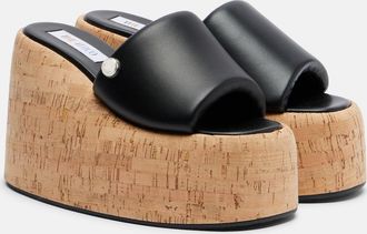 The Attico Mochi leather platform slides