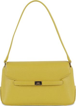 Elisabetta Franchi Borsa a spalla con placca logo - Giallo
