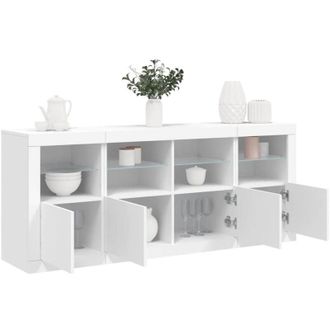 vidaXL Credenza con Luci led Bianca 163x37x67 cm - Vidaxl