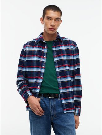 Tommy Hilfiger Mens Tommy Jeans Check Corduroy Shirt - Blue Check - XXL